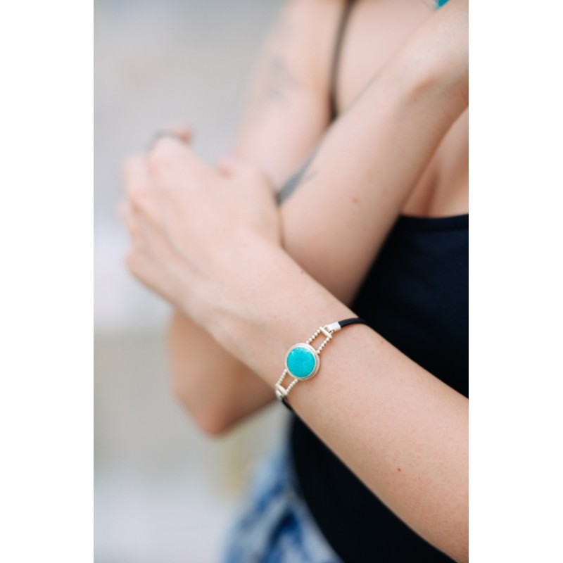 Βραχιόλι ασήμι 925, τιρκουάζ σμάλτο Βραχιόλι ασήμι 925, τιρκουάζ σμάλτο