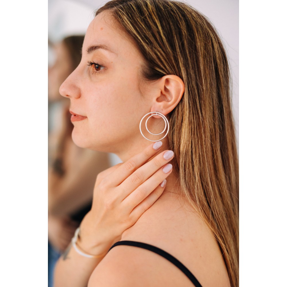 Κρίκοι διπλοί, ασήμι 925