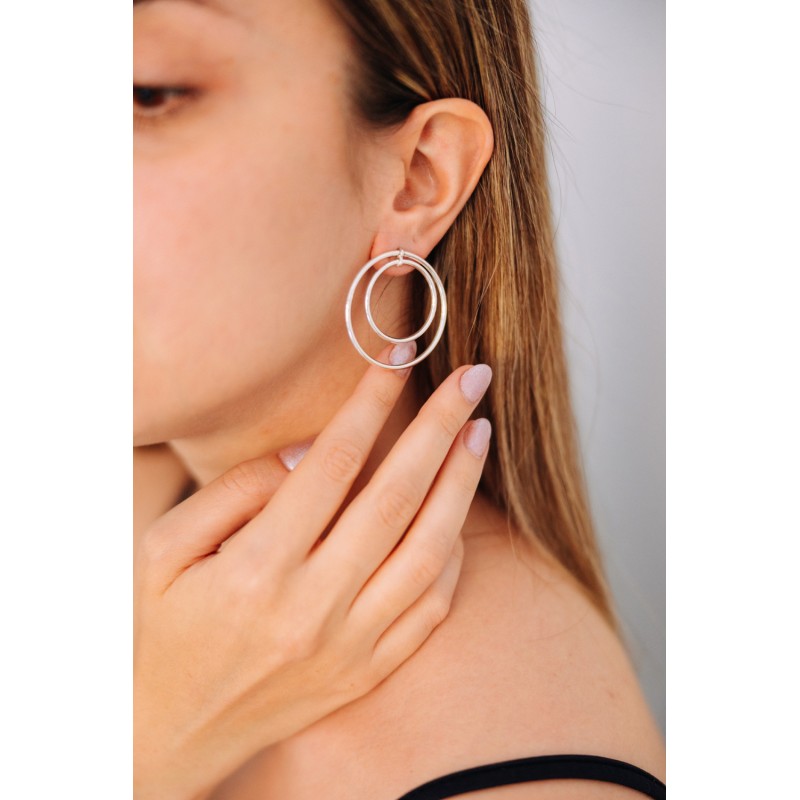 Κρίκοι διπλοί, ασήμι 925 Κρίκοι διπλοί, ασήμι 925