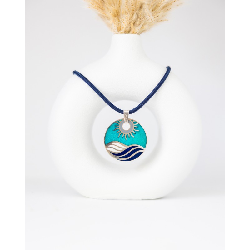 Μενταγιόν Ελλάδα με δύο πλευρές, ασήμι 925, σμάλτο Μενταγιόν Ελλάδα με δύο πλευρές, ασήμι 925, σμάλτο