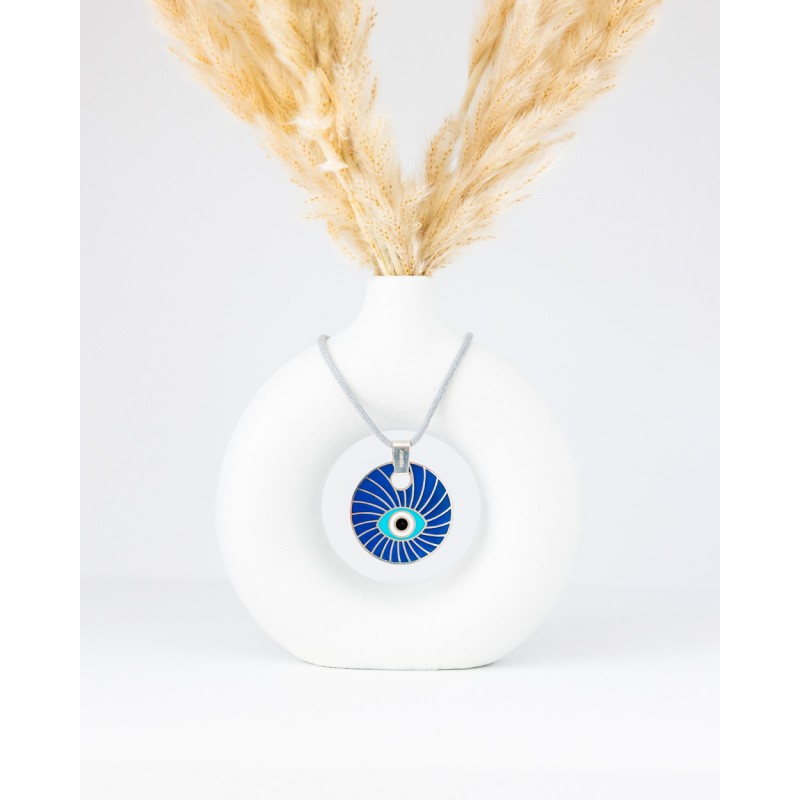 Μενταγιόν μάτι με δύο πλευρές, ασήμι 925, σμάλτο Μενταγιόν μάτι με δύο πλευρές, ασήμι 925, σμάλτο