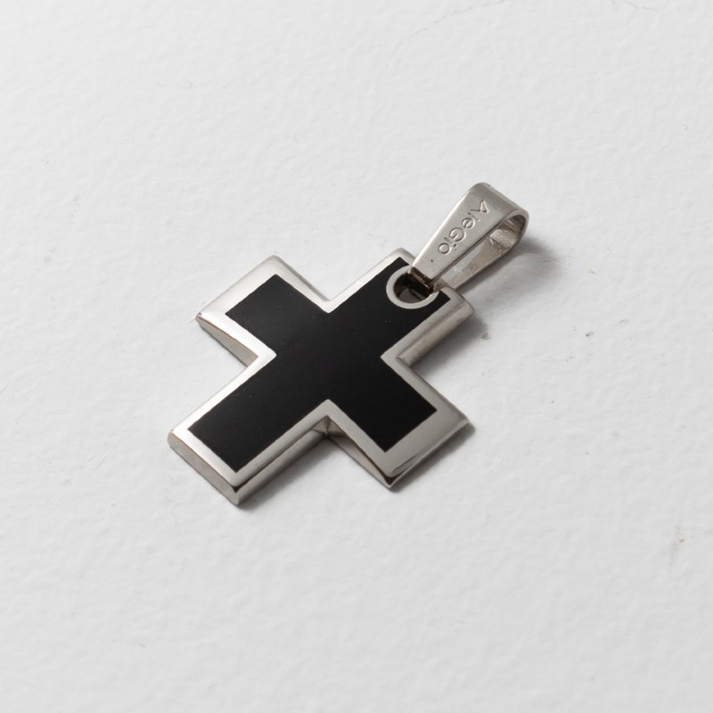 Σταυρός ασήμι 925, μαύρο σμάλτο Σταυρός ασήμι 925, μαύρο σμάλτο