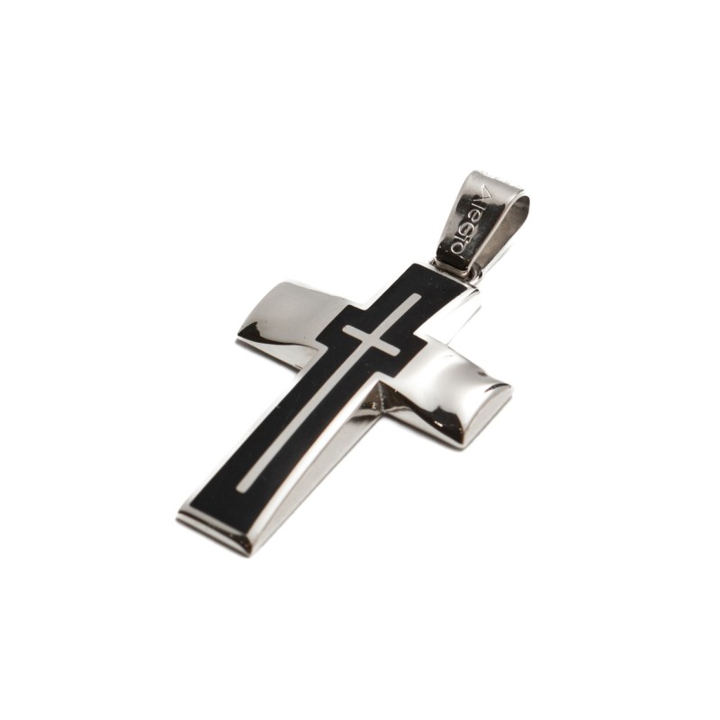 Σταυρός ασήμι 925, μαύρο σμάλτο Σταυρός ασήμι 925, μαύρο σμάλτο