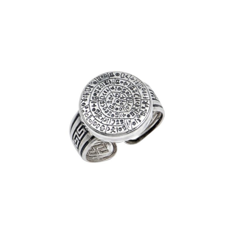 Δαχτυλίδι δίσκος Φαιστού. Οξειδωμένο ασήμι 925. Δαχτυλίδι δίσκος Φαιστού. Οξειδωμένο ασήμι 925.