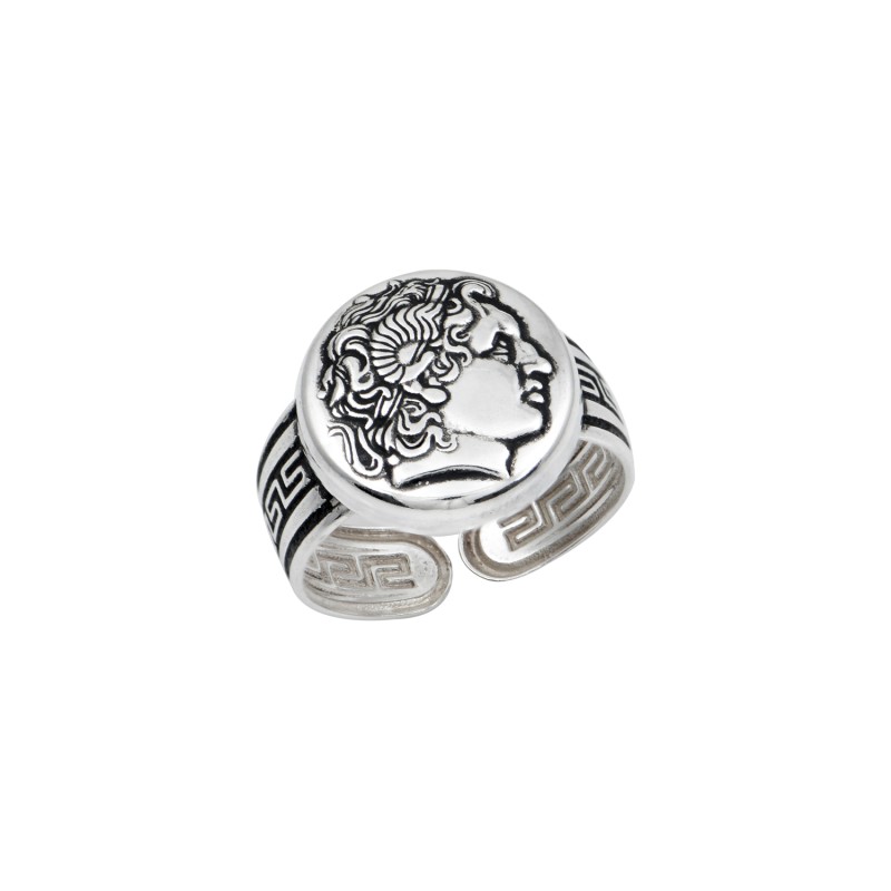 Δαχτυλίδι Μέγας Αλέξανδρος. Οξειδωμένο ασήμι 925. Δαχτυλίδι Μέγας Αλέξανδρος. Οξειδωμένο ασήμι 925.