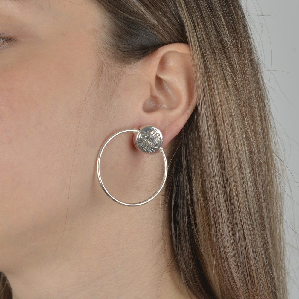 Κρίκοι κερκυραϊκό πλοίο. Οξειδωμένο ασήμι 925.