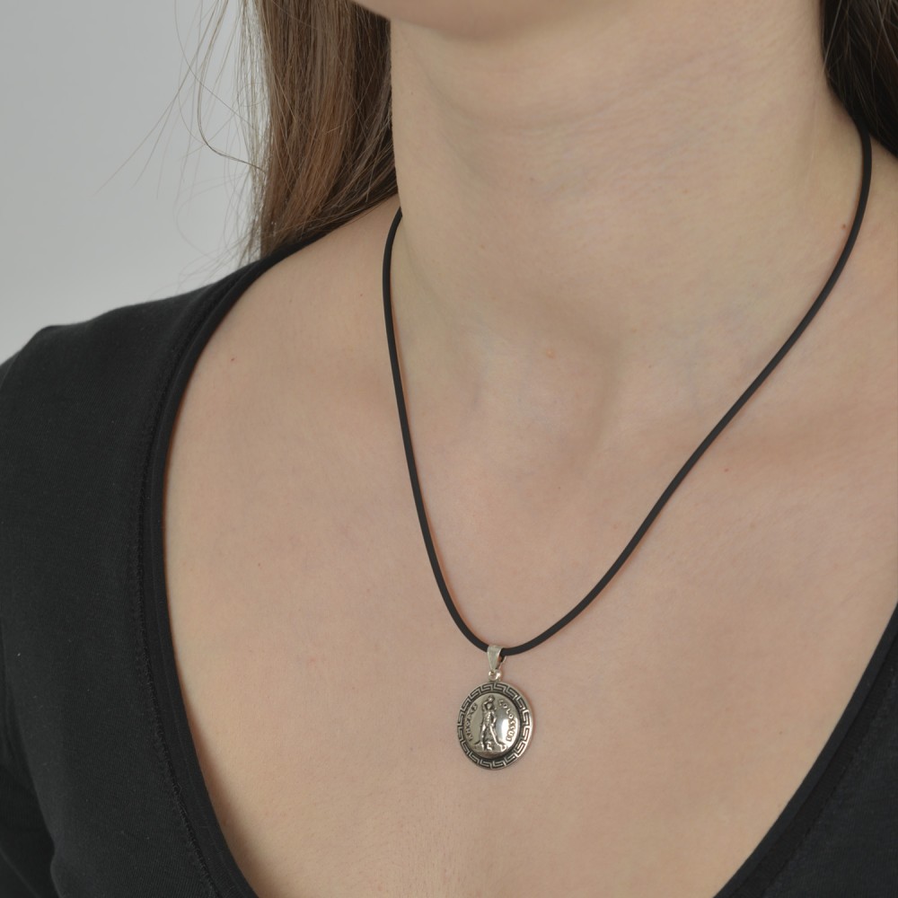 Μενταγιόν Κολοσσός της Ρόδου. Οξειδωμένο ασήμι 925.