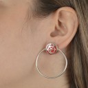 Hoops Windmill, Red Enamel, Silver 925