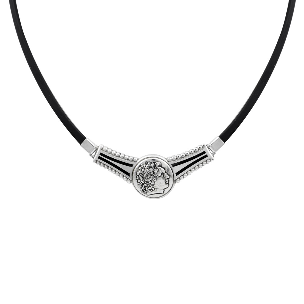 Alexander The Great Necklace. Oxidised Silver 925