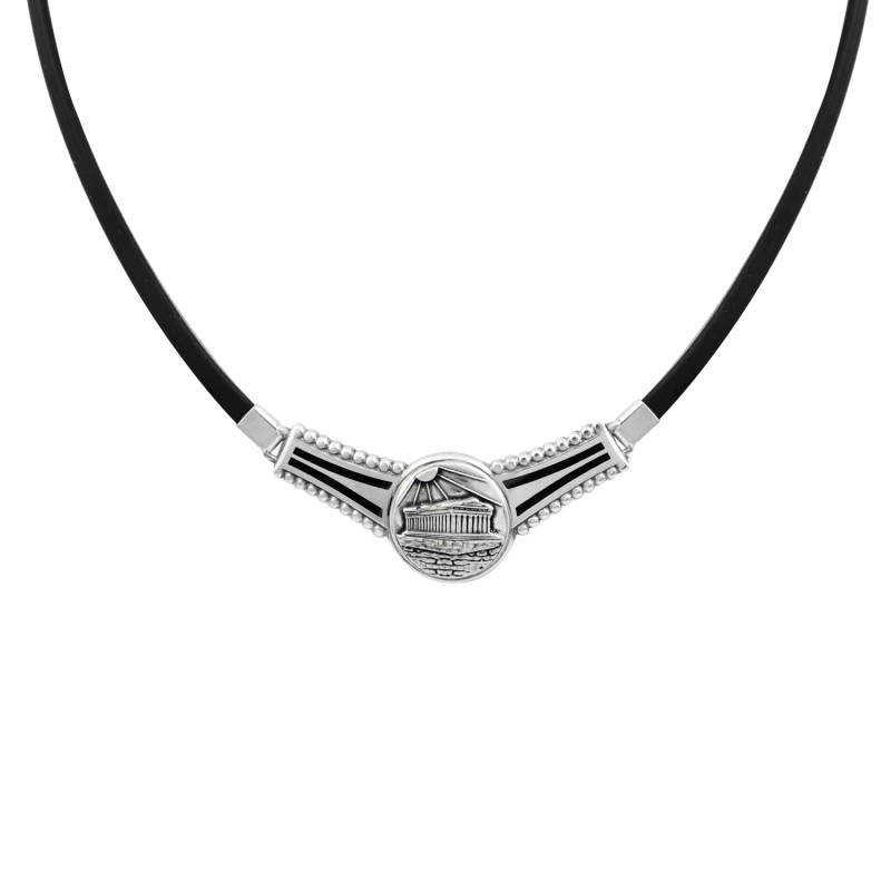 Κολιέ Παρθενώνας. Οξειδωμένο ασήμι 925. Κολιέ Παρθενώνας. Οξειδωμένο ασήμι 925.