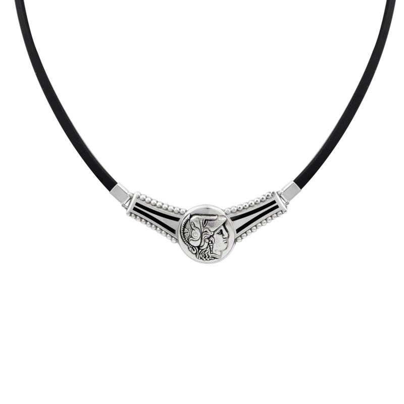 Κολιέ θεά Αθηνά. Οξειδωμένο ασήμι 925. Κολιέ θεά Αθηνά. Οξειδωμένο ασήμι 925.