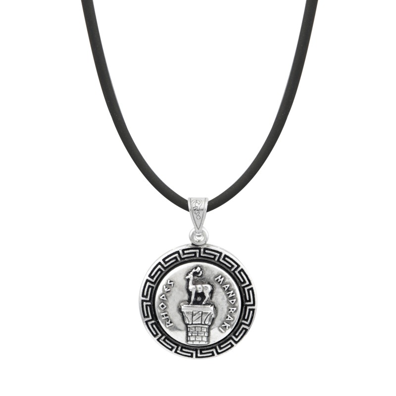 Μενταγιόν ελάφι Ρόδου. Οξειδωμένο ασήμι 925. Μενταγιόν ελάφι Ρόδου. Οξειδωμένο ασήμι 925.