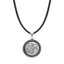 Goddess Athena Athenian Tetradrachm Pendant.Oxidised Silver 925