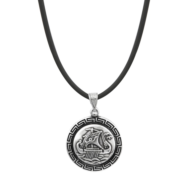 Μενταγιόν κερκυραϊκό πλοίο. Οξειδωμένο ασήμι 925. Μενταγιόν κερκυραϊκό πλοίο. Οξειδωμένο ασήμι 925.