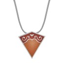 Pendant Triangle, Orange-Red Enamel