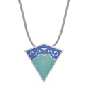 Pendant Triangle, Dark Blue-Light Blue Enamel