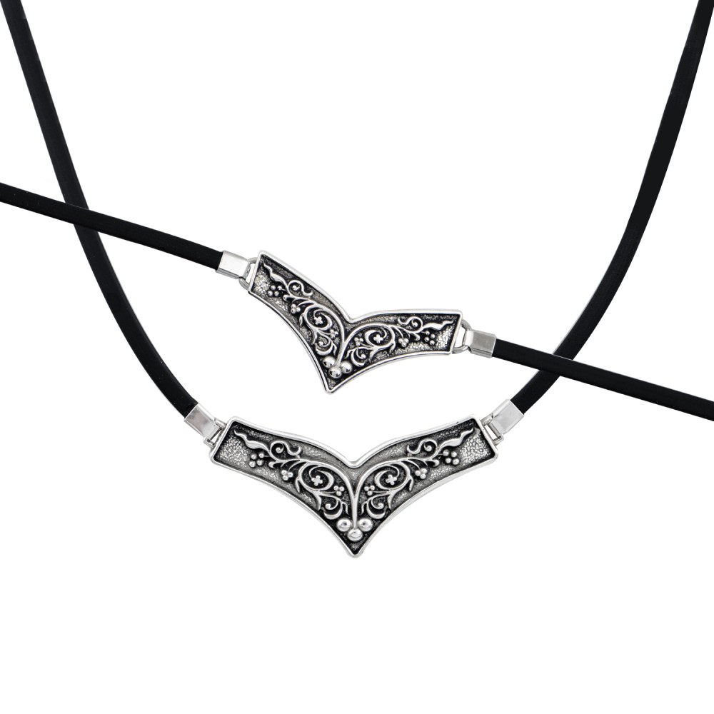 Archaic Deco Set, Oxidised Silver 925