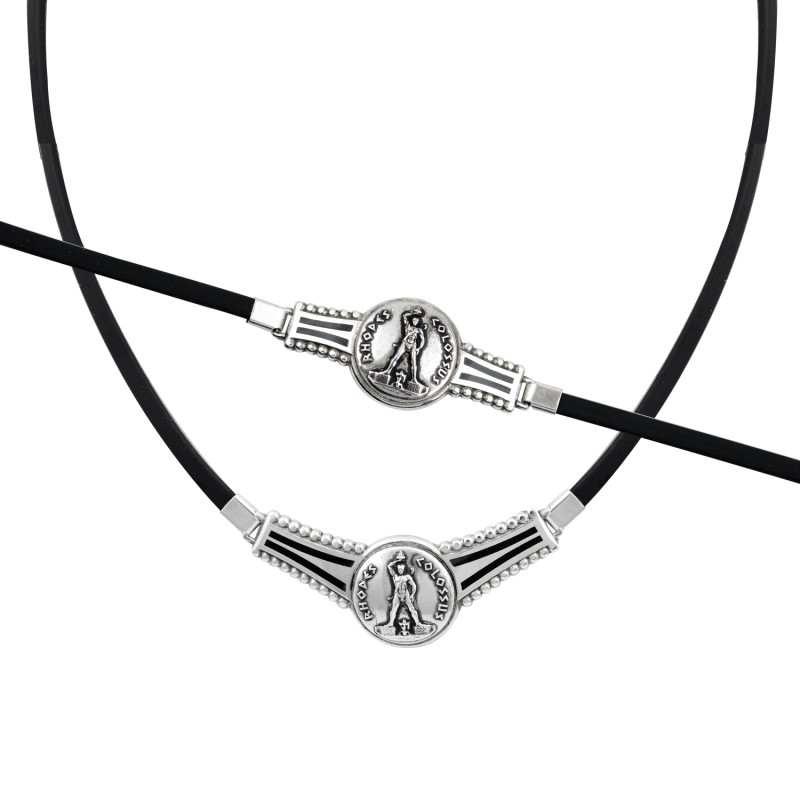 Σετ κολιέ βραχιόλι Κολοσσός Ρόδου, Οξειδωμένο ασήμι 925