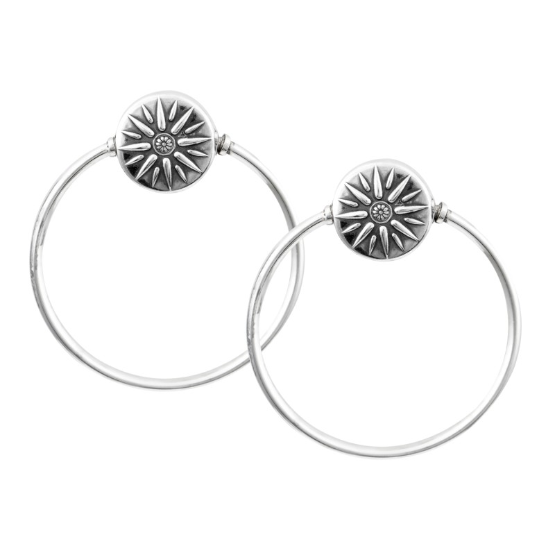Κρίκοι ήλιος της Βεργίνας. Οξειδωμένο ασήμι 925. Κρίκοι ήλιος της Βεργίνας. Οξειδωμένο ασήμι 925.