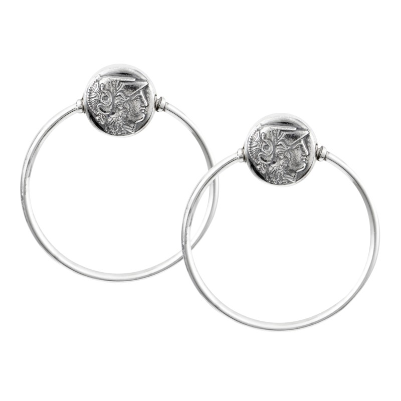 Κρίκοι θεά Αθηνά. Οξειδωμένο ασήμι 925. Κρίκοι θεά Αθηνά. Οξειδωμένο ασήμι 925.