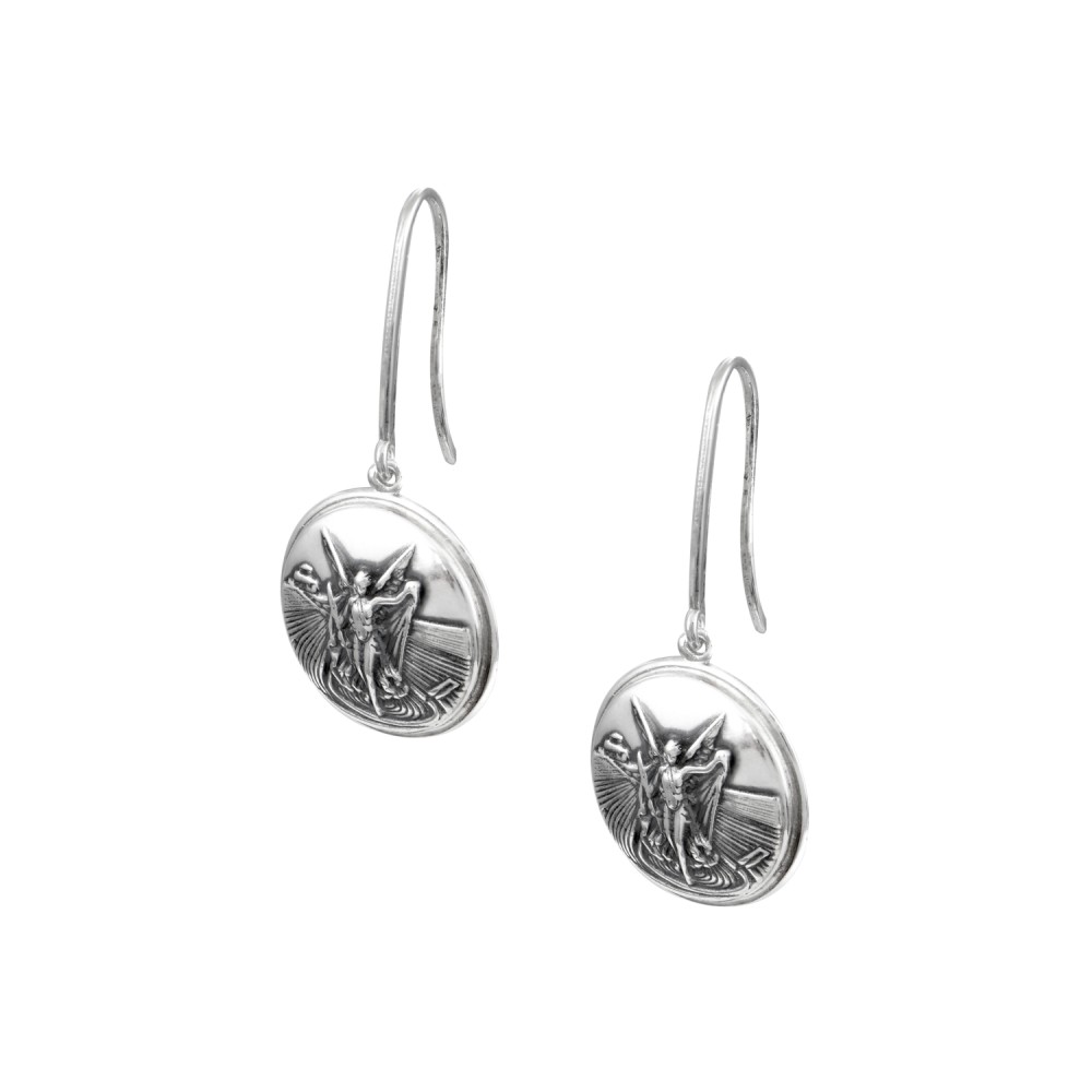 Goddess Nike Dangle Earrings.Oxidised Silver 925