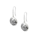 Achilles Dangle Earrings. Oxidised Silver 925