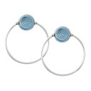 Hoops Spiral. Light Blue Enamel. Silver 925.