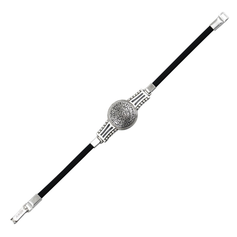 Βραχιόλι δίσκος Φαιστού με σχέδιο. Οξειδωμένο ασήμι 925. Βραχιόλι δίσκος Φαιστού με σχέδιο. Οξειδωμένο ασήμι 925.