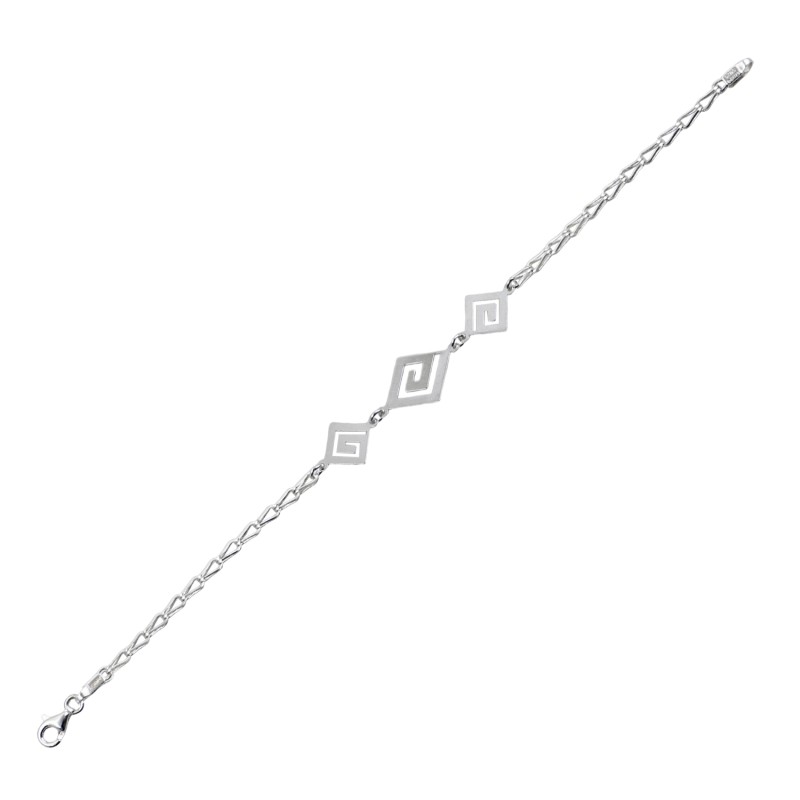 Βραχιόλι αλυσίδα τριπλός ρόμβος μεγάλο. Ασήμι 925. Βραχιόλι αλυσίδα τριπλός ρόμβος μεγάλο. Ασήμι 925.