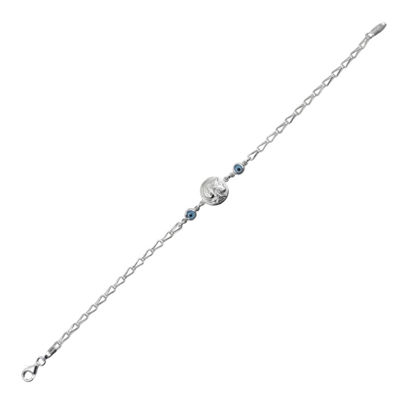 Βραχιόλι διπλής όψης Αθηνά-κουκουβάγια. Ασήμι 925. Βραχιόλι διπλής όψης Αθηνά-κουκουβάγια. Ασήμι 925.