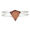 Bracelet Triangle With Spiral, Orange-Red Enamel