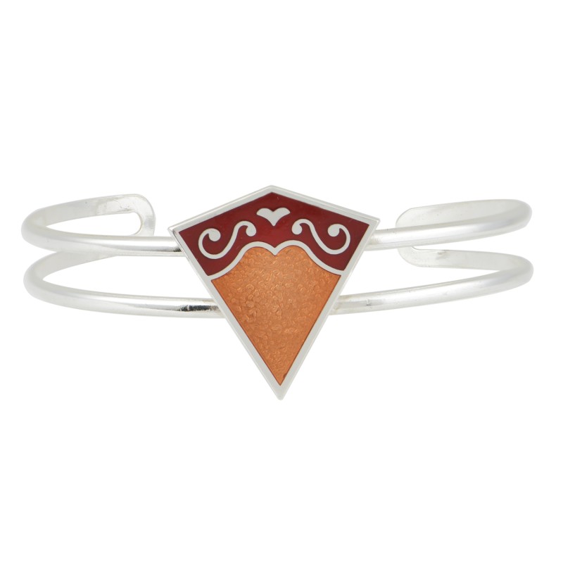 Βραχιόλι τρίγωνο, Ασήμι 925, Πορτοκαλί και κόκκινο σμάλτο Βραχιόλι τρίγωνο, Ασήμι 925, Πορτοκαλί και κόκκινο σμάλτο
