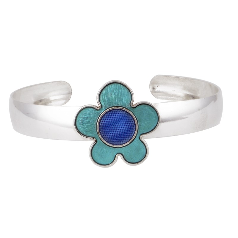 Βραχιόλι λουλούδι μικρό, Γαλάζιο και μπλε διάφανο σμάλτο, Ασήμι 925 Βραχιόλι λουλούδι μικρό, Γαλάζιο και μπλε διάφανο σμάλτο, Ασήμι 925
