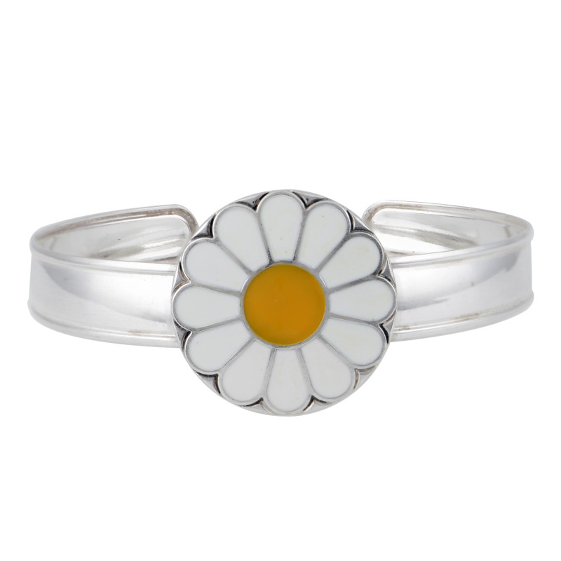 Βραχιόλι μαργαρίτα, Λευκό και κίτρινο σμάλτο, Ασήμι 925 Βραχιόλι μαργαρίτα, Λευκό και κίτρινο σμάλτο, Ασήμι 925